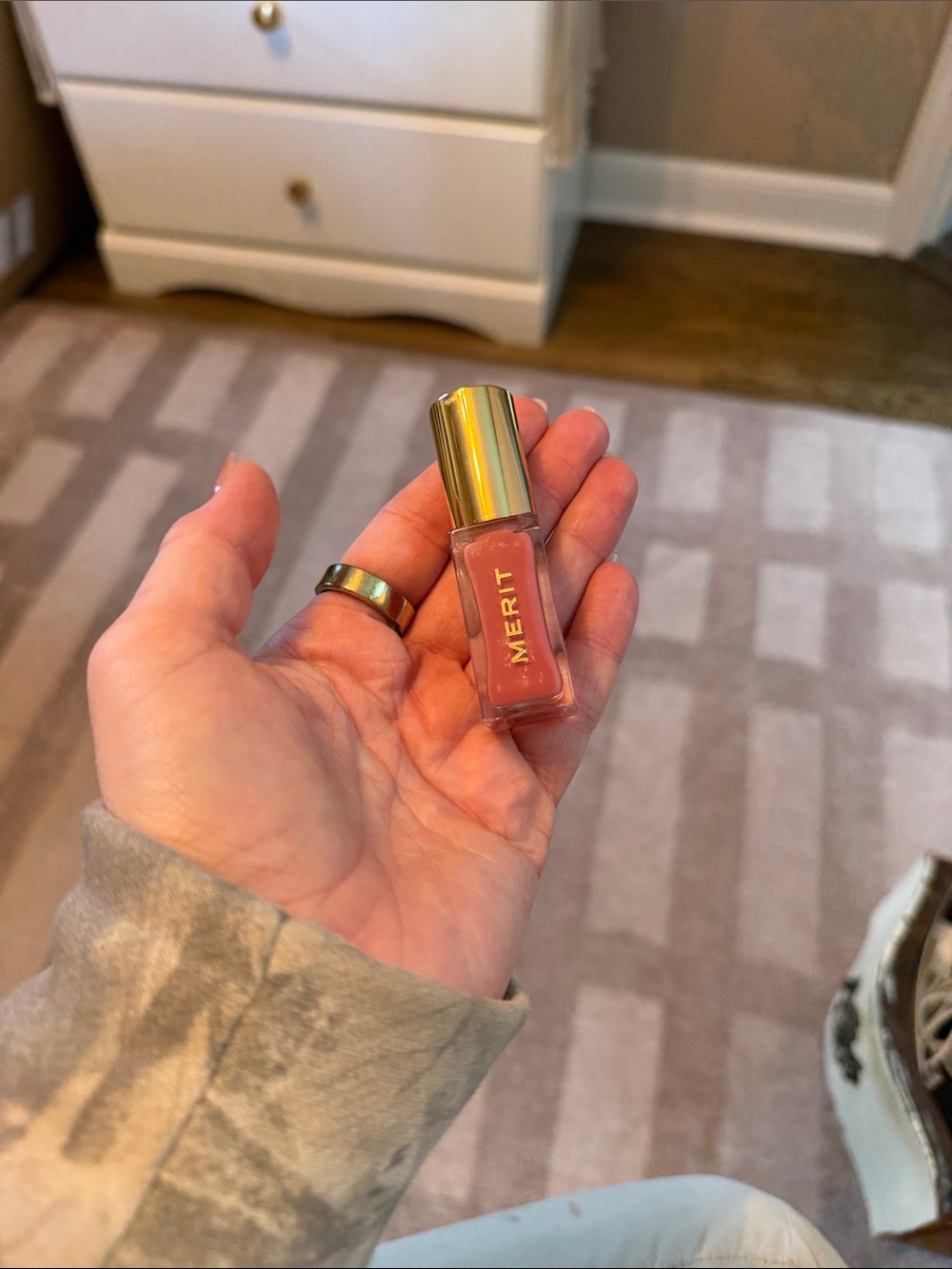 Merit Tinted Lip Oil Balm in Warm Pink